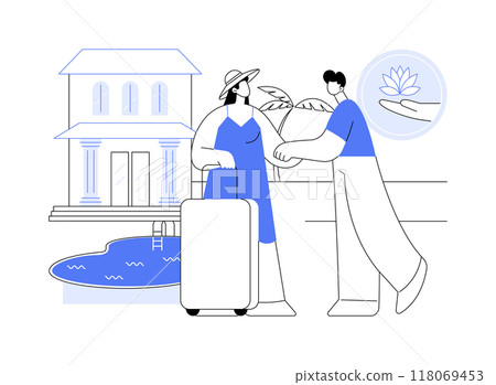 Retreat center guests isolated cartoon vector illustrations. 118069453