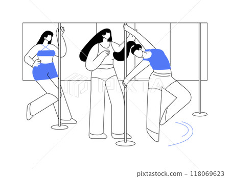 Pole dance instructor isolated cartoon vector illustrations. 118069623