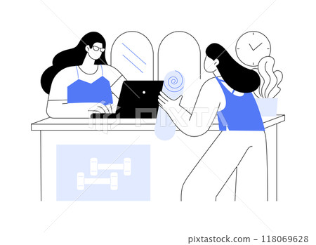 Yoga studio owner isolated cartoon vector illustrations. 118069628