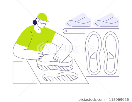Sneakers sole making abstract concept vector illustration. 118069656