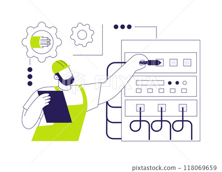 Fibre-optic communication systems abstract concept vector illustration. Fibre-optic communication systems abstract concept vector illustration. 118069659