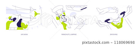 Air sport abstract concept vector illustrations. 118069698