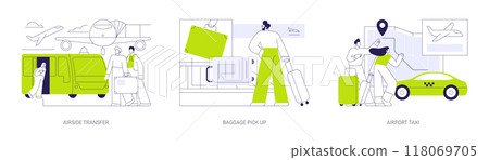 Airport arrivals abstract concept vector illustrations. 118069705