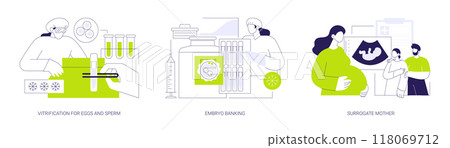 In vitro fertilization abstract concept vector illustrations. In vitro fertilization abstract concept vector illustrations. 118069712