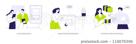 Interior rennovation abstract concept vector illustrations. Interior rennovation abstract concept vector illustrations. 118070306