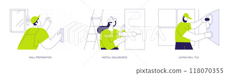 Walls decoration abstract concept vector illustrations. 118070355