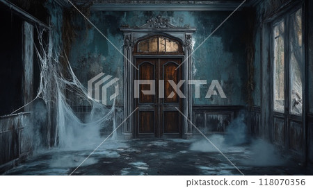 An Abandoned Room with Cobwebs and Mist 118070356