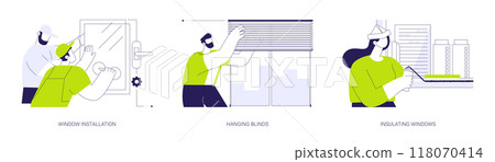 Windows service abstract concept vector illustrations. Windows service abstract concept vector illustrations. 118070414