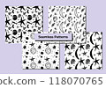 Black and white doodle galaxy seamless patterns 118070765