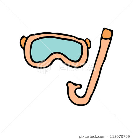 A simple snorkel and mask set, ideal for underwater exploration, swimming, and beach vacations. Perfect for water sports enthusiasts and summer fun A simple snorkel and mask set, ideal for underwater exploration, swimming, and beach vacations. Perfect for water sports enthusiasts and summer fun 118070799