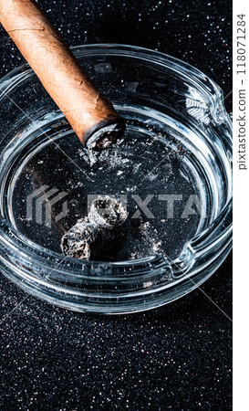 cigar cigar in an ashtray cigar cigar in an ashtray 118071284