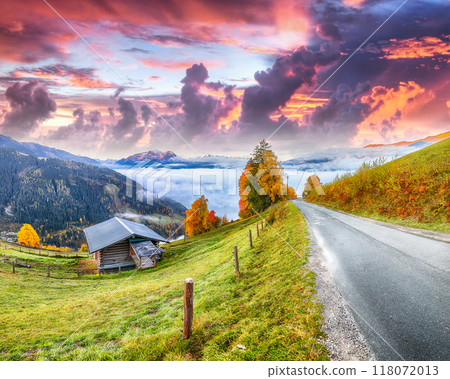 Spectacular view of the meadows and mountains around  Zell lake or Zeller See . 118072013