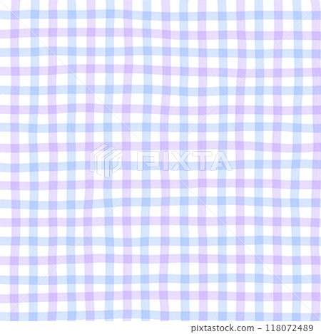 Blue Purple Gingham Check Hand Drawn Background Overlay 118072489