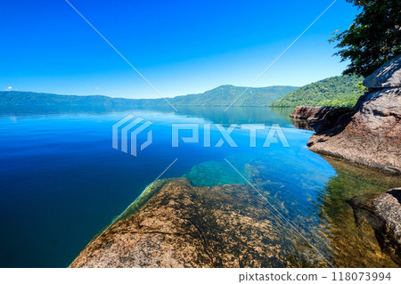 The clear blue Lake Towada The clear blue Lake Towada 118073994