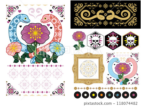 蛇年插畫年卡設計與材質《蛇與毒》 蛇年插畫年卡設計與材質《蛇與毒》 118074482