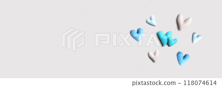 Appreciation theme with handmade heart cushions 118074614