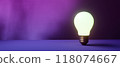 Light bulb on a colored background - 3D 118074667