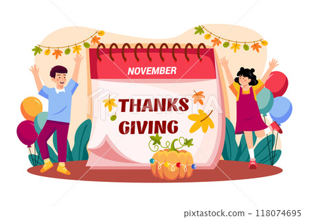 Children rejoice on Thanksgiving Day 118074695