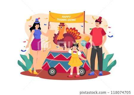 Family celebrating Thanksgiving Day together Family celebrating Thanksgiving Day together 118074705