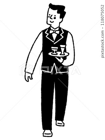 Waiter carrying drinks in a restaurant_2 118075052