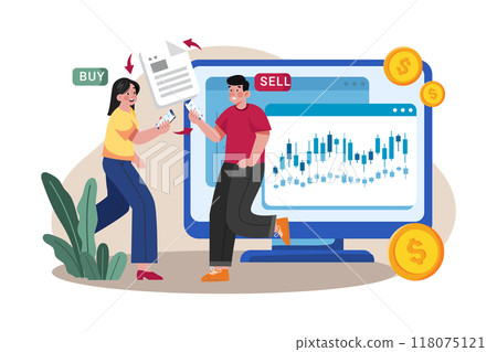 People Trading at Stock Market 118075121