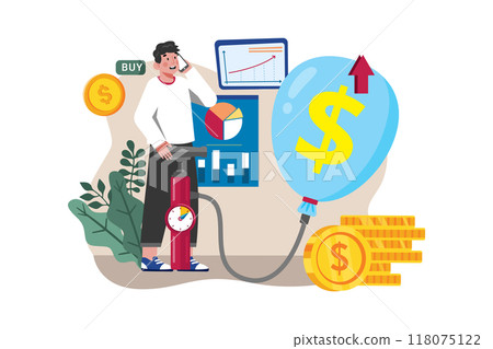 Stock Market Illustration concept. Flat illustration isolated on white background Stock Market Illustration concept. Flat illustration isolated on white background 118075122
