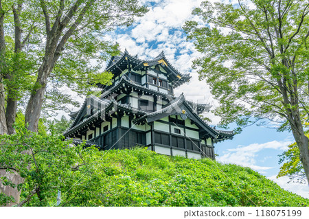 新潟縣上越市，晴天的高田城遺址公園，高田城三重塔 118075199