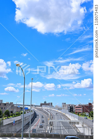 Main road and cityscape: View from near Kamikomachi on the Saitama Shintoshin Line Main road and cityscape: View from near Kamikomachi on the Saitama Shintoshin Line 118075483