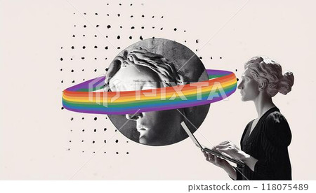 Collage style internet and women 118075489