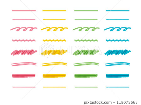彩色手寫線條素材集 彩色手寫線條素材集 118075665