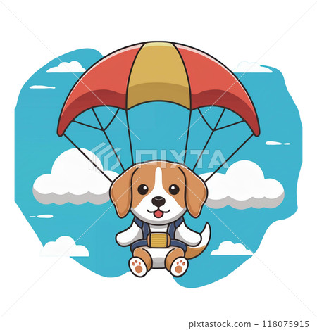 小獵犬3號乘坐降落傘在空中飛行/傳單和海報材料 小獵犬3號乘坐降落傘在空中飛行/傳單和海報材料 118075915