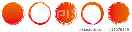 Red circle gradient brush simple set 118076109