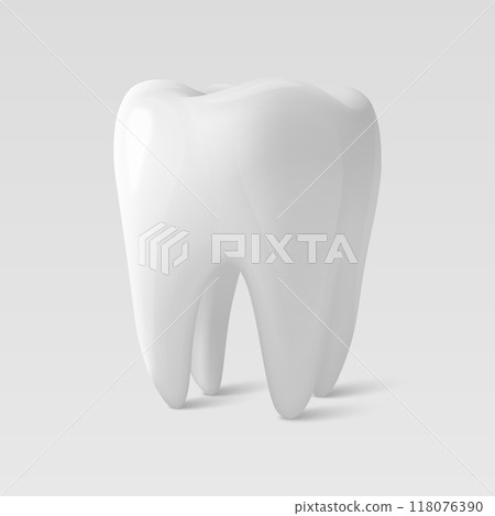 Vector 3d Realistic Tooth Closeup Isolated on White Background. Medical Dentist Illustration. Design Template, Clipart. Dentistry, Healthcare, Hygiene Concept Vector 3d Realistic Tooth Closeup Isolated on White Background. Medical Dentist Illustration. Design Template, Clipart. Dentistry, Healthcare, Hygiene Concept 118076390
