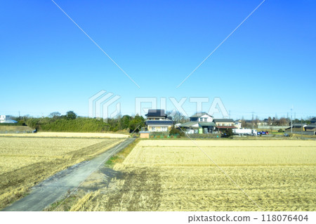JR East Narita Line Abiko Branch Line train window view (Winter 2022) 118076404