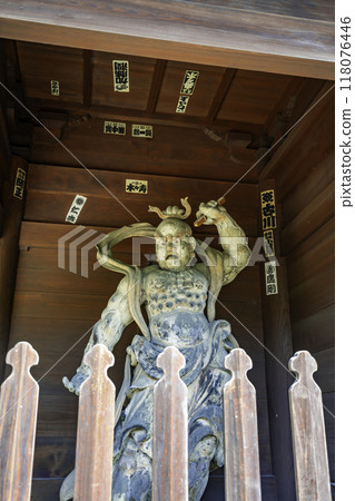 76th of the 88 Shikoku Pilgrimage Route, Kinzoji Temple, Niomon Gate, Nio Statue, A-shaped, Zentsuji City, Kagawa Prefecture 118076446