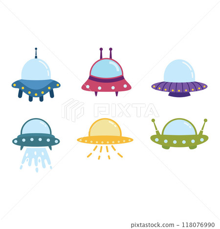 UFO Spaceship illustration icon 118076990