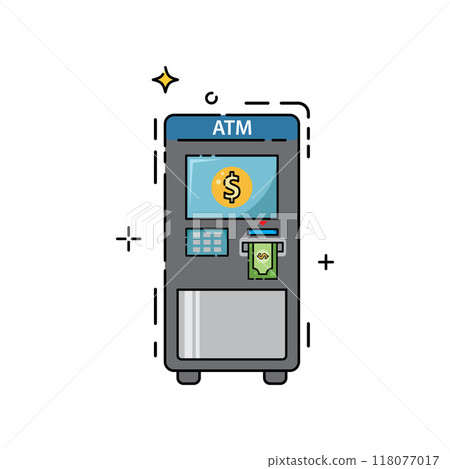 ATM icon flat design 118077017