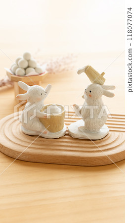 兔子搗麻糬賞月餃子賞月圖片 118077074