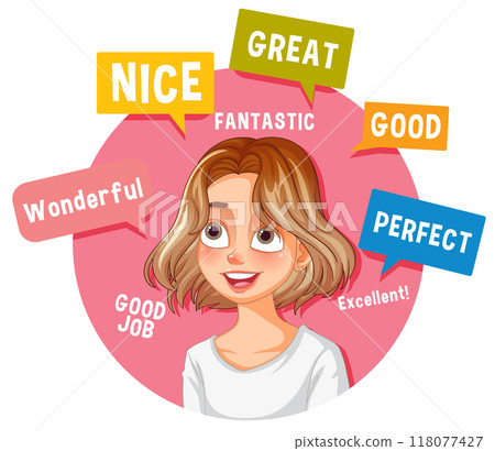 Positive Affirmations Around Woman 118077427