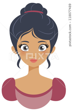 Elegant Princess Portrait Illustration 118077489