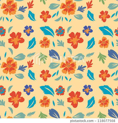 Colorful Floral Pattern Illustration Colorful Floral Pattern Illustration 118077508
