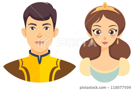 Prince and Princess Vector Illustration Prince and Princess Vector Illustration 118077509