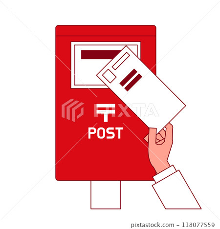 Illustration of a letter being posted 118077559