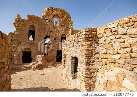 Ksar Beni Barka. One of the largest Ksar in country. Region of Tataouine. Tunisia 118077776