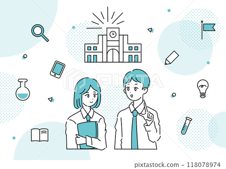 開放校園插畫素材 118078974