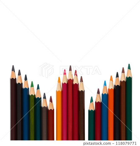 Background of aligned colored pencils Background of aligned colored pencils 118079771