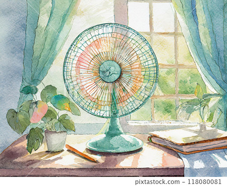 水彩畫電風扇 118080081