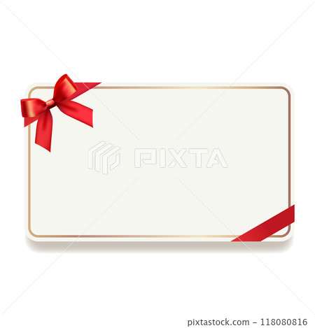 Illustration of a card with a red ribbon 118080816