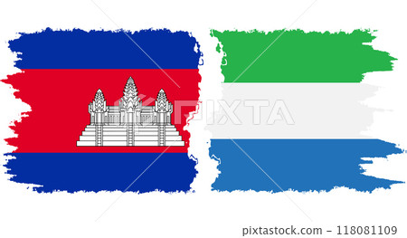 Sierra Leone and Cambodia grunge flags connection vector Sierra Leone and Cambodia grunge flags connection vector 118081109