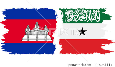 Somaliland and Cambodia grunge flags connection vector Somaliland and Cambodia grunge flags connection vector 118081115